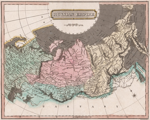 Russian empire antique map 1811